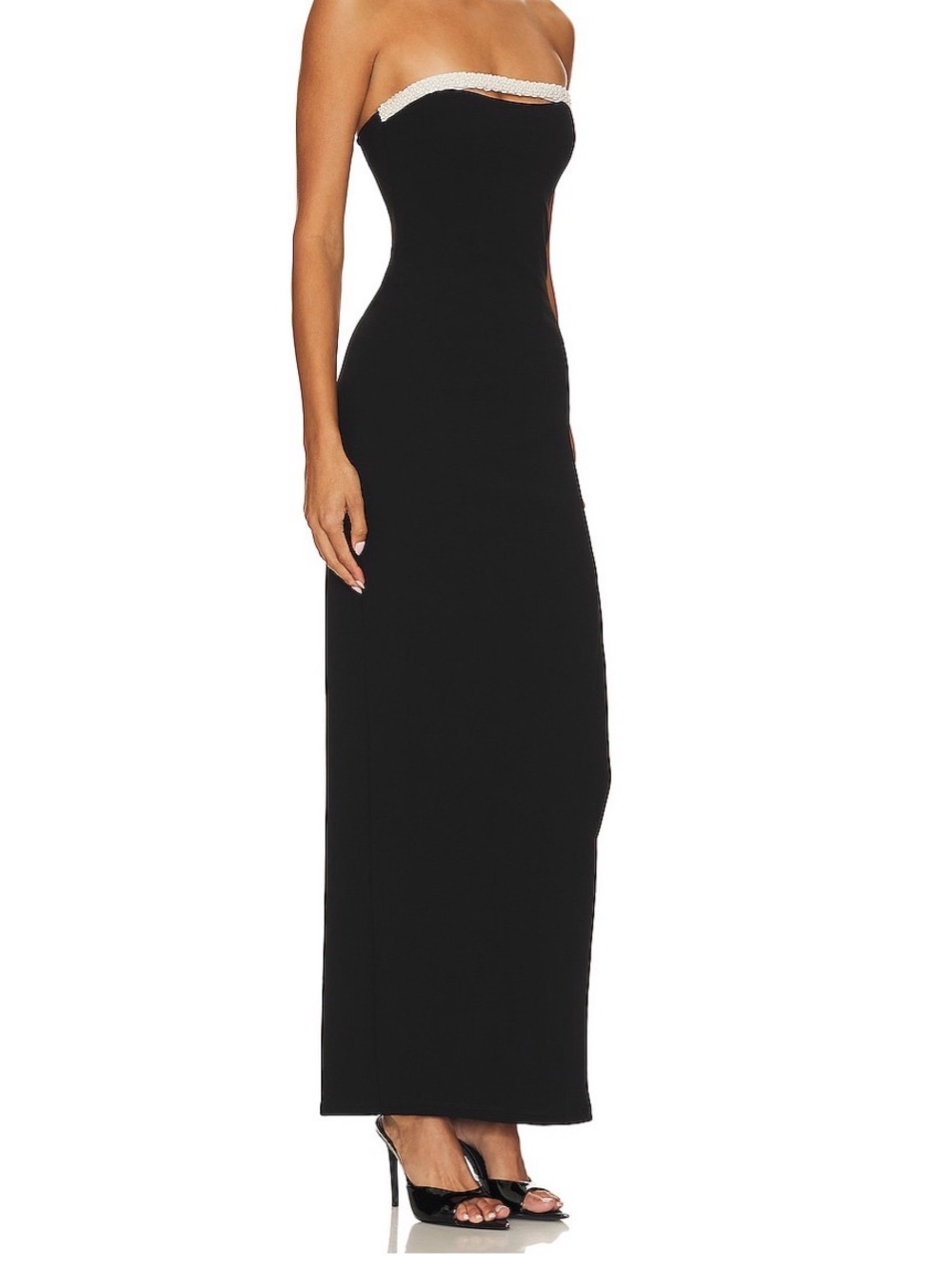 Revolve Strapless Black Maxi Dress with Side Slit - Picture 2 of 2